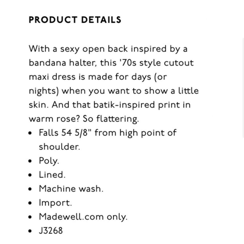 New! Madewell Halter Tie Back Maxi dress - Picture 12 of 12